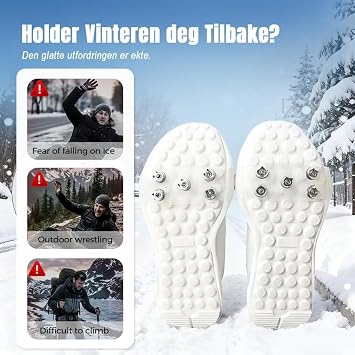 Portable Anti Skid Shoe Grips, Universal 5-Tooth Ice Cleats for Shoes & Boots, Universal Non Slip Gripper Spikes, Translucent Anti Slip Traction Cleats
