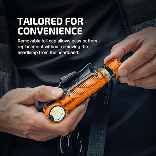 Miniatura 8 de OLIGHT Perun 3 - Linterna frontal recargable, 3000 lúmenes LED con luz roja, lámpara frontal impermeable con diadema para campamento al aire libre,