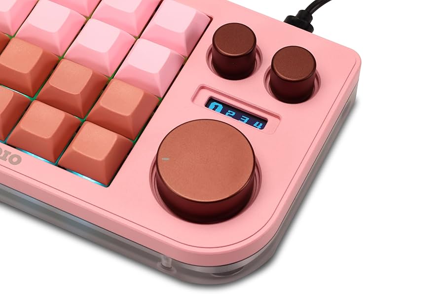 【片手デバイス】 DOIO KB16 / ピンク Amazon | KB16 マクロメカニカルキーボードアルミニウム製/片手