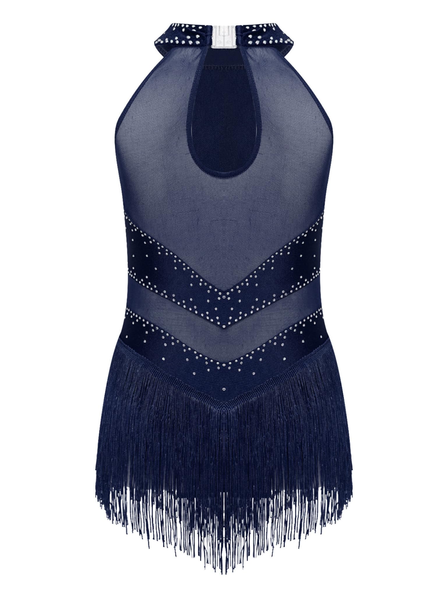 Mädchen Eiskunstlauf Kleid Glitzer Rollschuhkleid Ärmellos Ballettkleid Ballerina Chacha Salsa Latein Tanzkleid Eislaufen Tanzkleidung