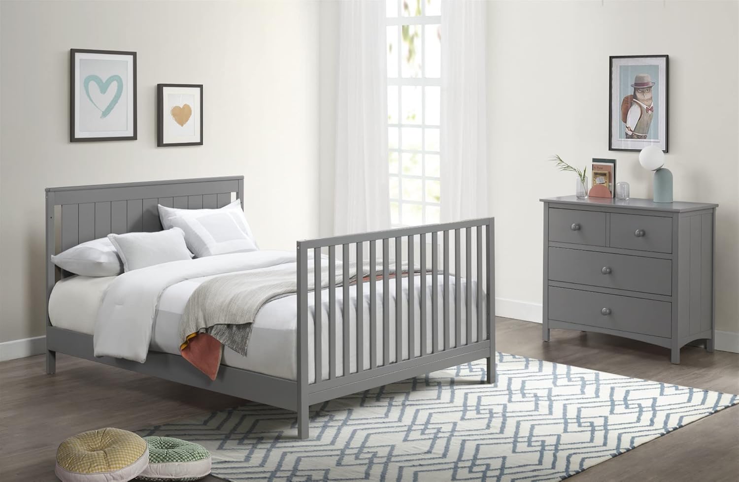 Oxford Baby Lazio Full-Size Bed Conversion Kit, Dove Gray,Green Guard Gold Certified