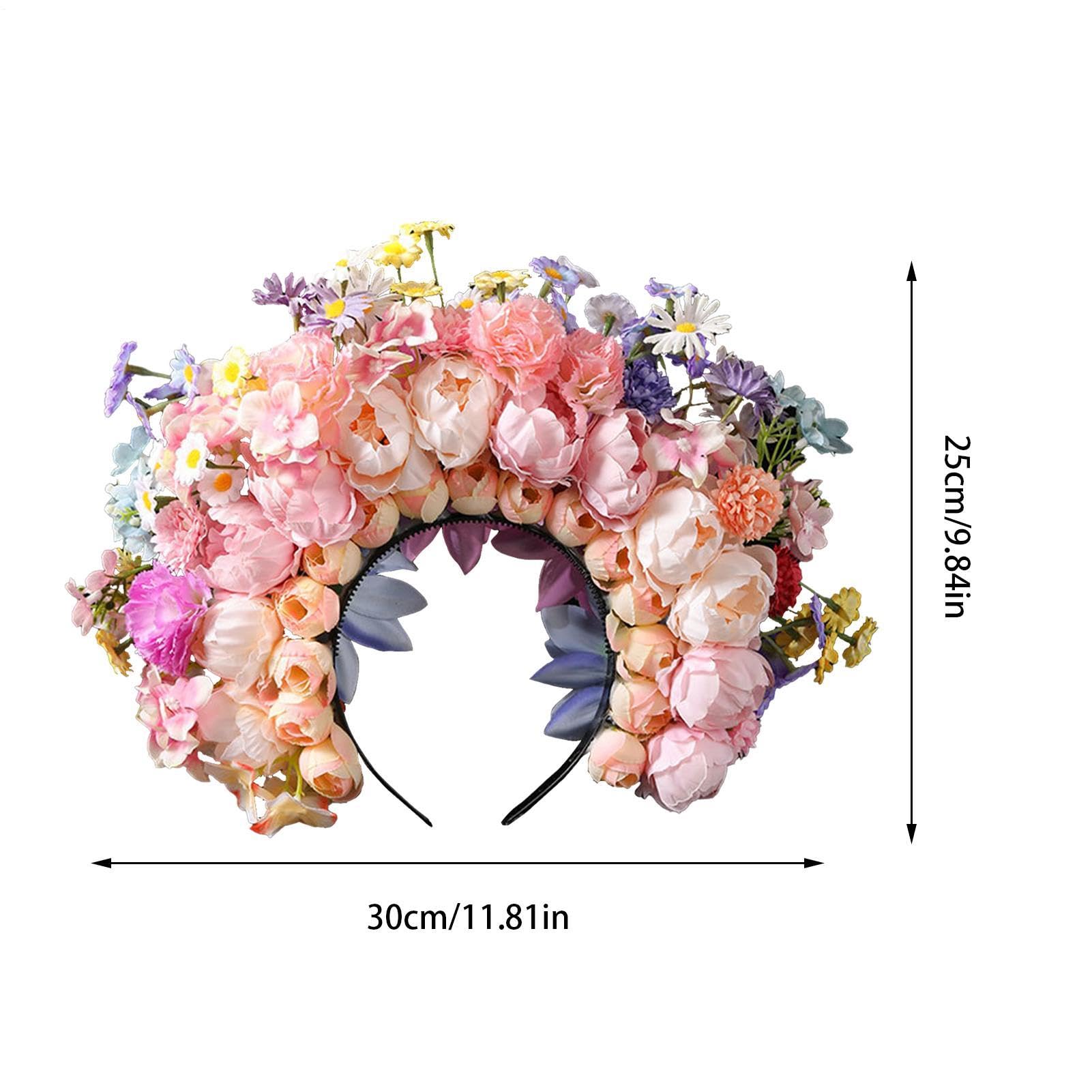 Haarband mit Blumenmuster, Kronen-Stirnband | Modischer Hochzeitskopfschmuck, Kostüm-Kopfschmuck, Foto-Requisiten für Abschlussveranstaltungen