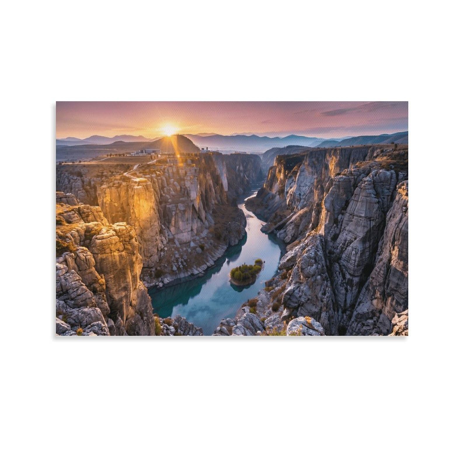 XPASHIQWC Canyon Sunrise Poster Artwork Giclee Canvas Prints Modern Canvas Wall Art Picture Wall Hanging for Living Room Home Decorations 24x36inch(60x90cm)