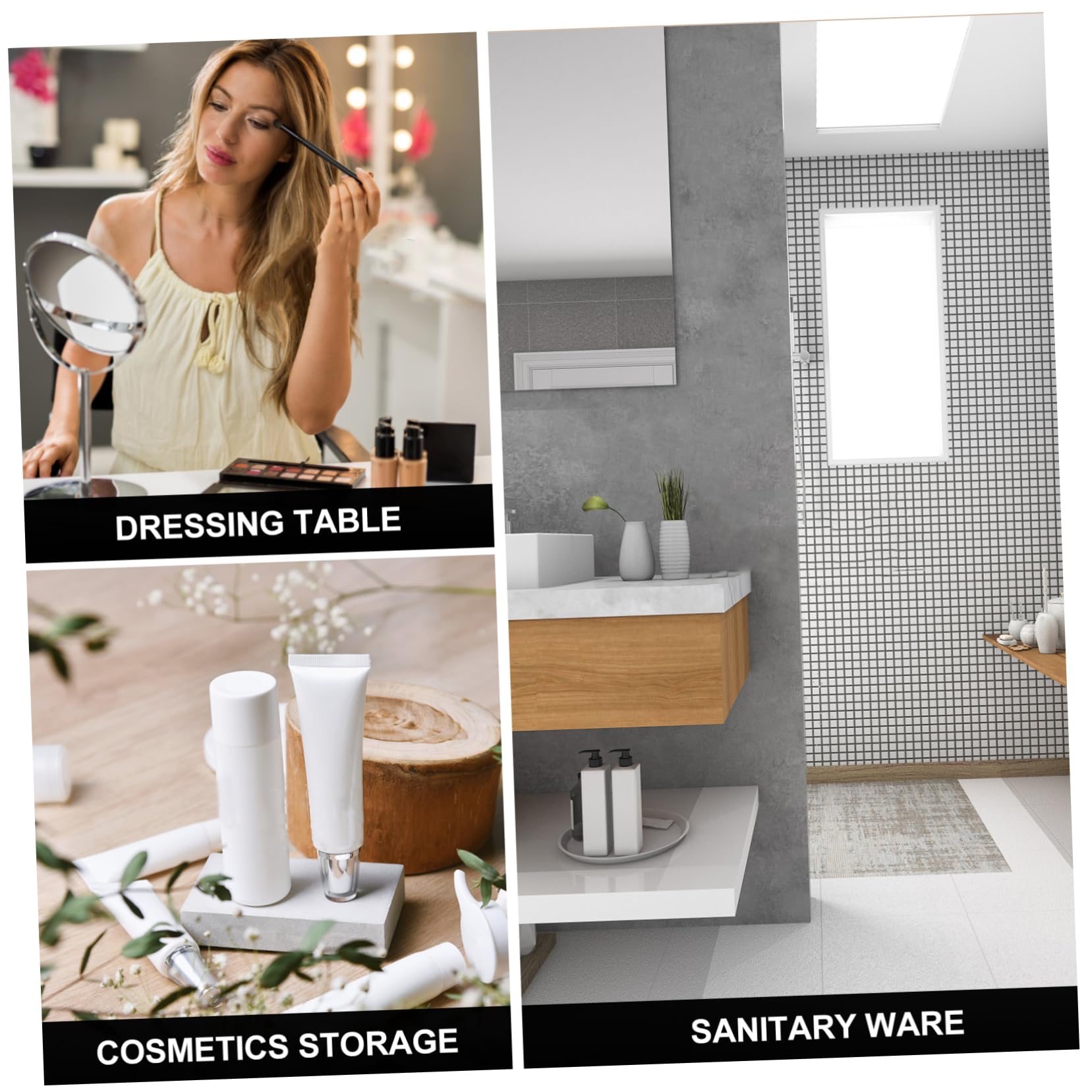 Anneome 3Pcs Dustproof Makeup Brush Holders Retractable Travel Brush Storage Containers Plastic Organizer for Cosmetic Brushes for Desk and Travel Use