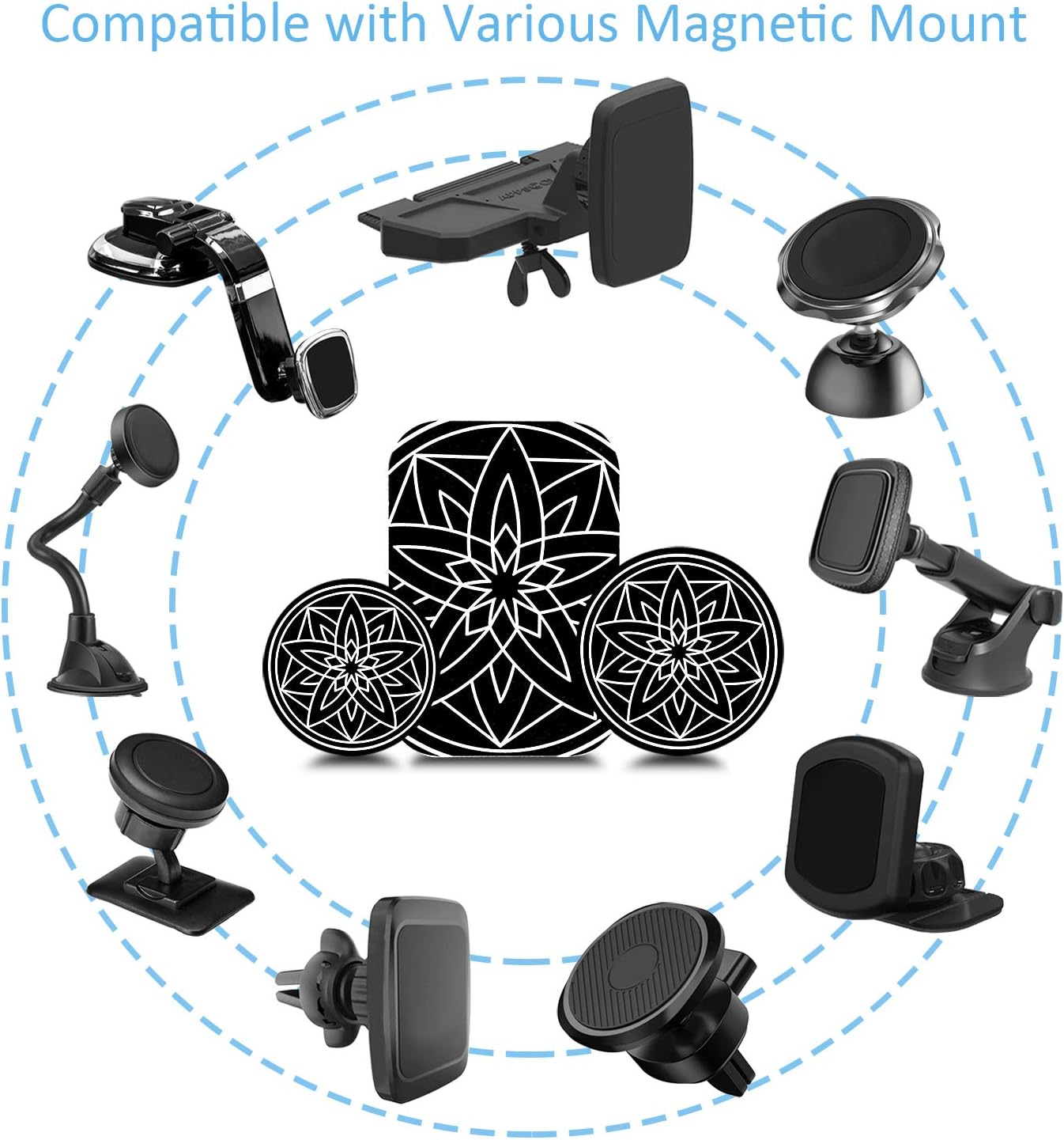 Discount 70% Metal Plate for Phone Car Magnetic Mount 6 Pack,Magnet Holder Disc Replacement Case Sticker with 3M Adhesive for iPhone Magnets Cradle-less Mounts Cell Phone Mini Tablet GPS Stand 2 Rectangle 4 Circle
