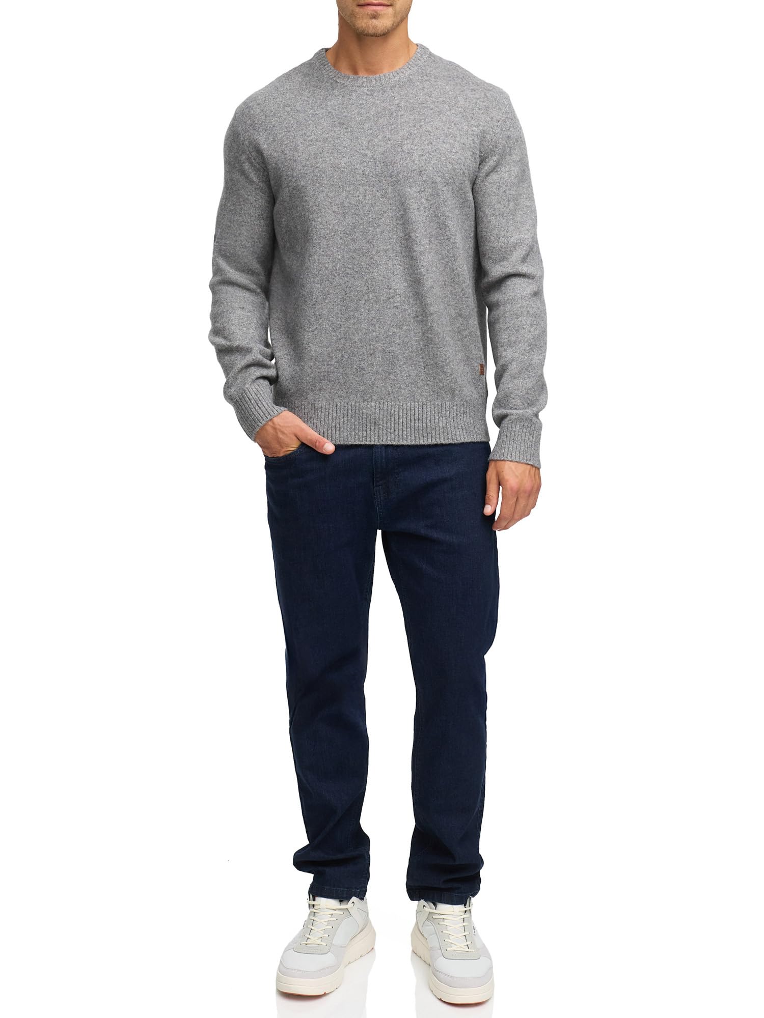 Indicode Intrax - Jersey de punto fino con cuello redondo para hombre