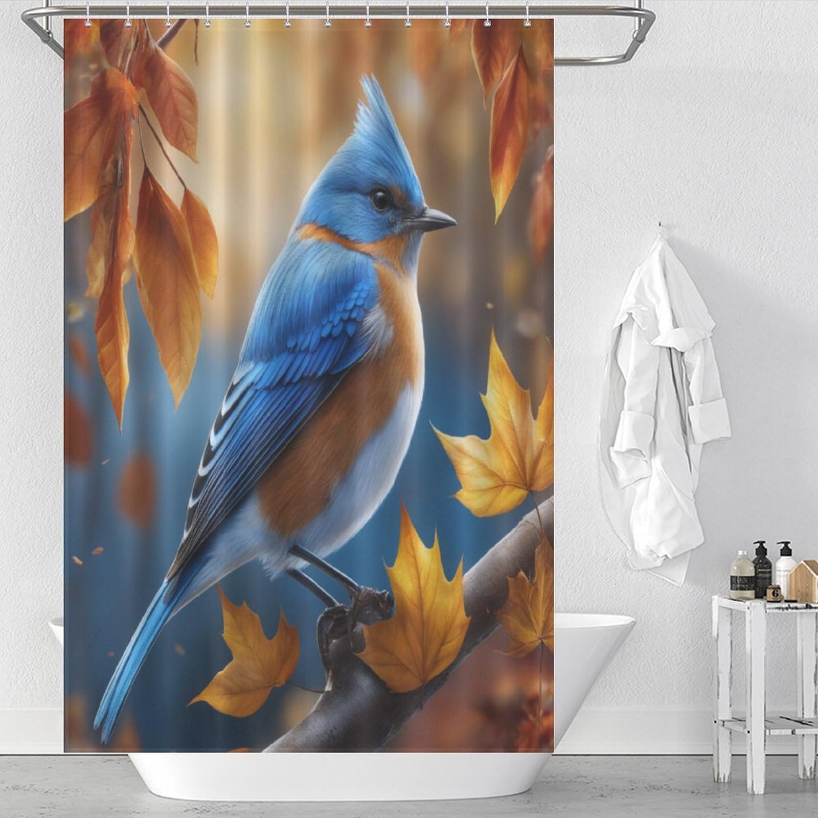 Rideau de douche oiseau mignon fini les inondations avec ce tissu imperméable