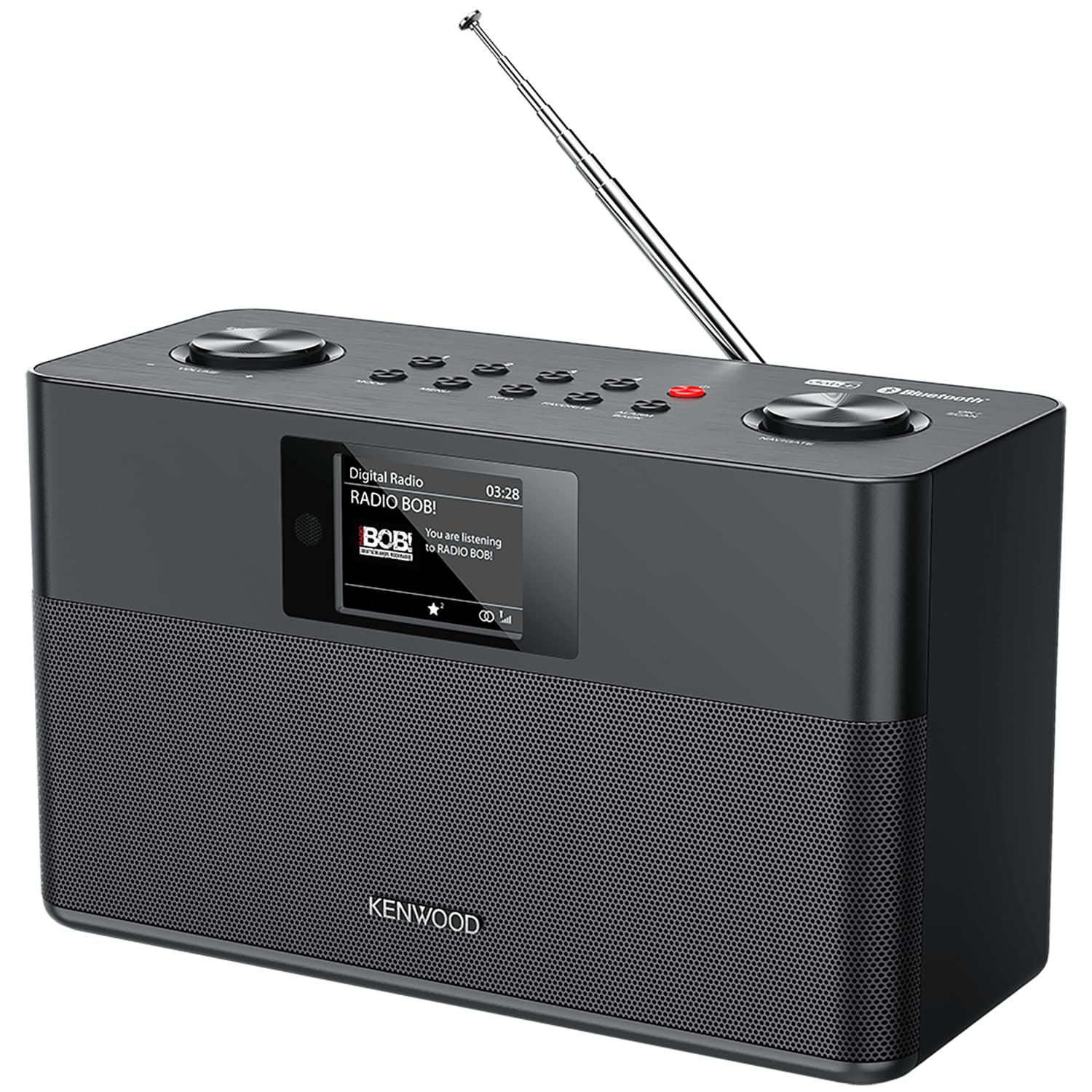 Radio Dab+ Digital con Bluetooth, Radio FM Estéreo Compacta con Alarma, Mando y Pantalla Color IPS, Color Negra