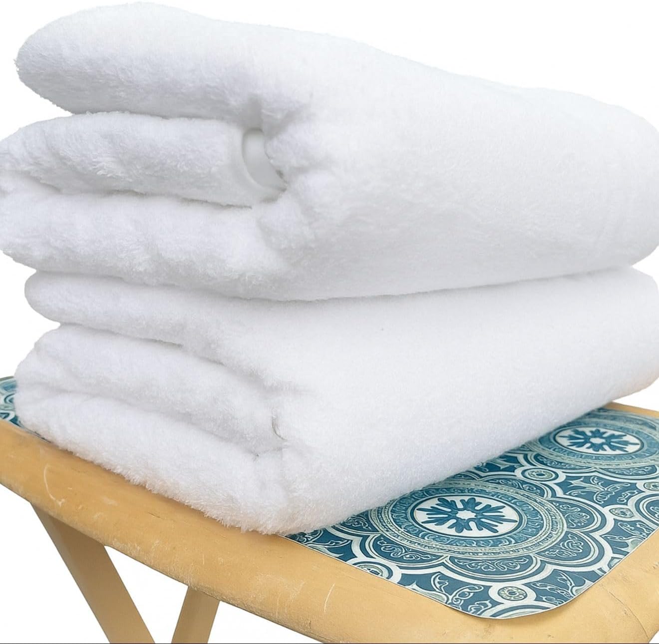 Bath Towels Soft Absorbent & Quick-Drying Towels for Bathroom, Gym, Spa & Hotel Use (Brilliant White, Bath Towels) Set of 2 (28x54 inches) Cotton White