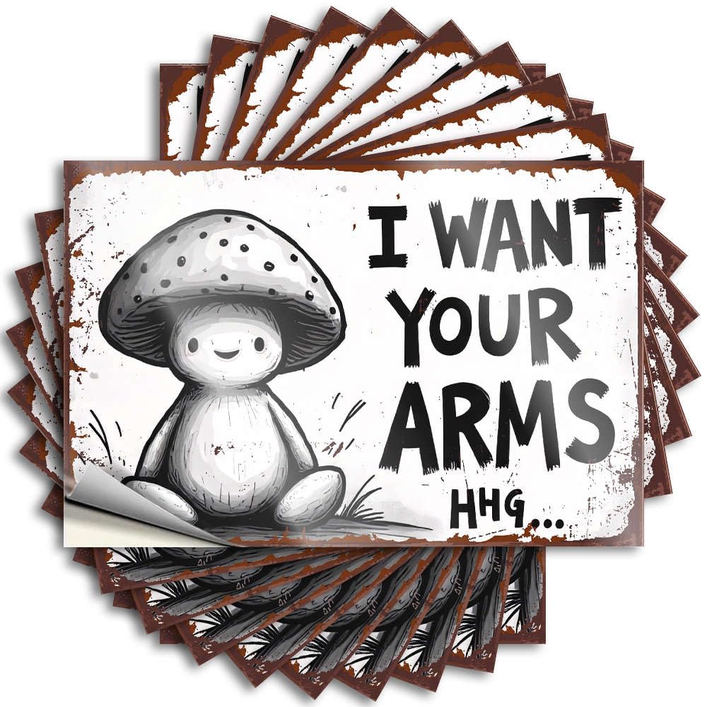 Funny Patio Decor, Lettering Sticker Funny Helmet Quote Stickers, Affirmation No Residue Decals for Luggage | Texas Party Favor Custom I Want Your Arms - Hhg(6X9CM)