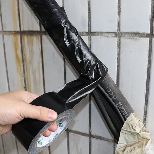 Miniatura 6 de BOMEI PACK Paquete de 5 rollos de cinta adhesiva negra para manualidades, cinta de sellado de conductos sin residuos, 0.327 in x 1.88 pulgadas x 35