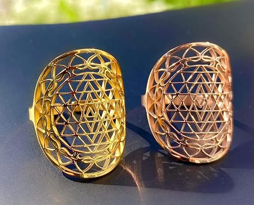 Vista 3 de Anillos Sri Yantra, Oro rosa Cobre