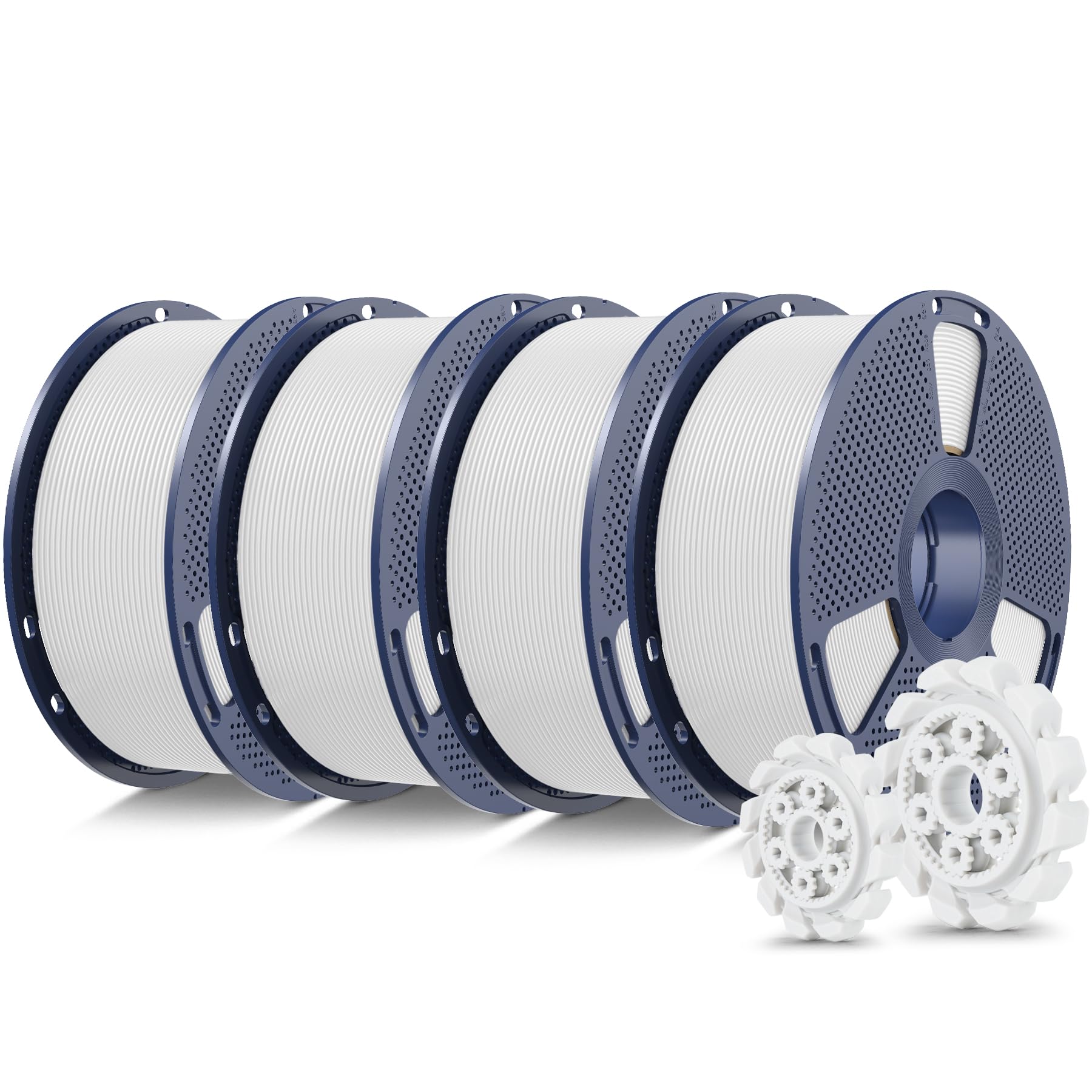 SUNLU PLA+2.0 3D Printer Filament, White, 4-Pack (4KG) | Upgraded PLA+ Filament 1.75mm, Tougher & Stronger, Neatly Wound, +/-0.02mm Accuracy, Individually Vacuum Packed