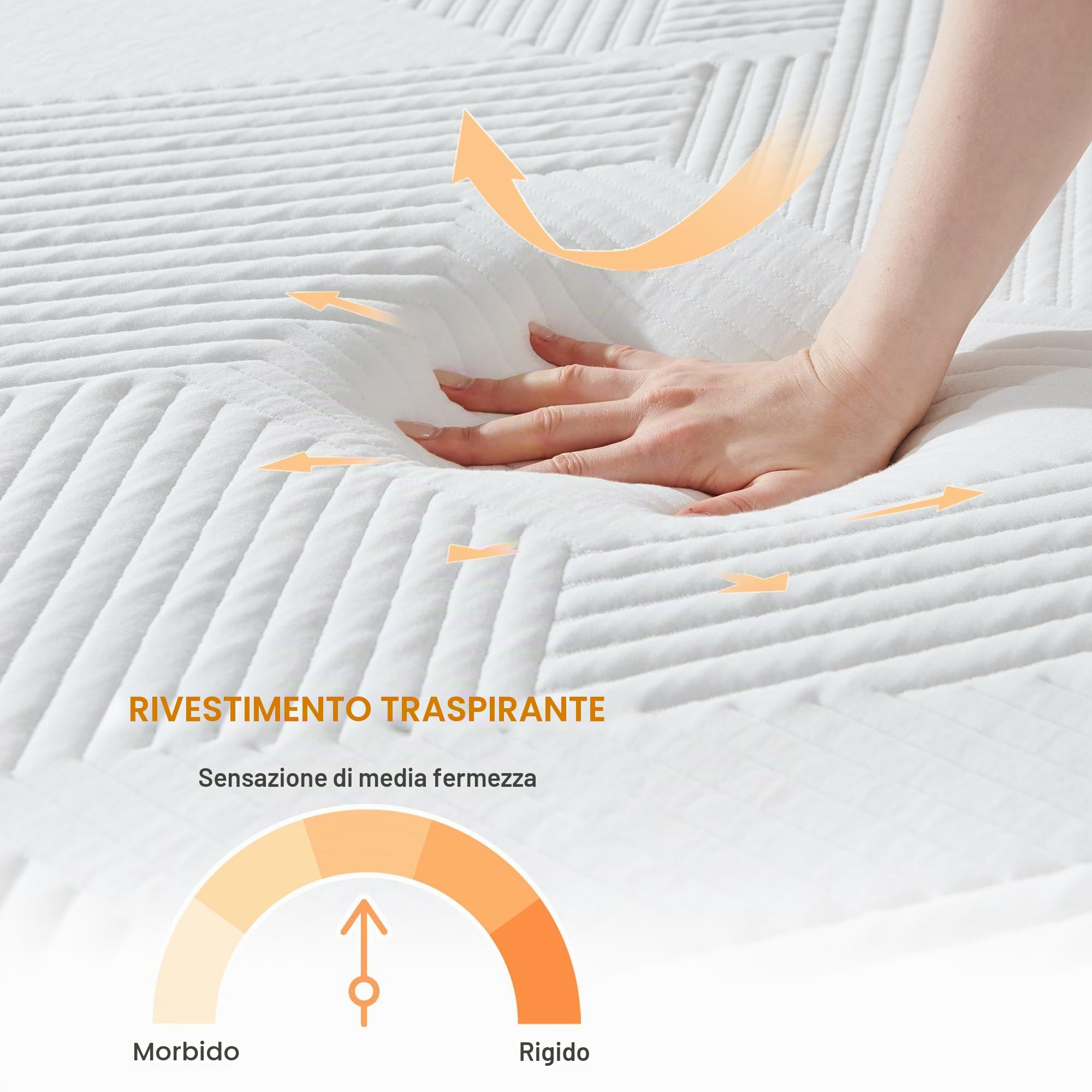 Materasso 90 x 200 cm, durezza H3, altezza 16 cm, schiuma fredda lavabile, tessuto morbido, confortevole per ragazzi