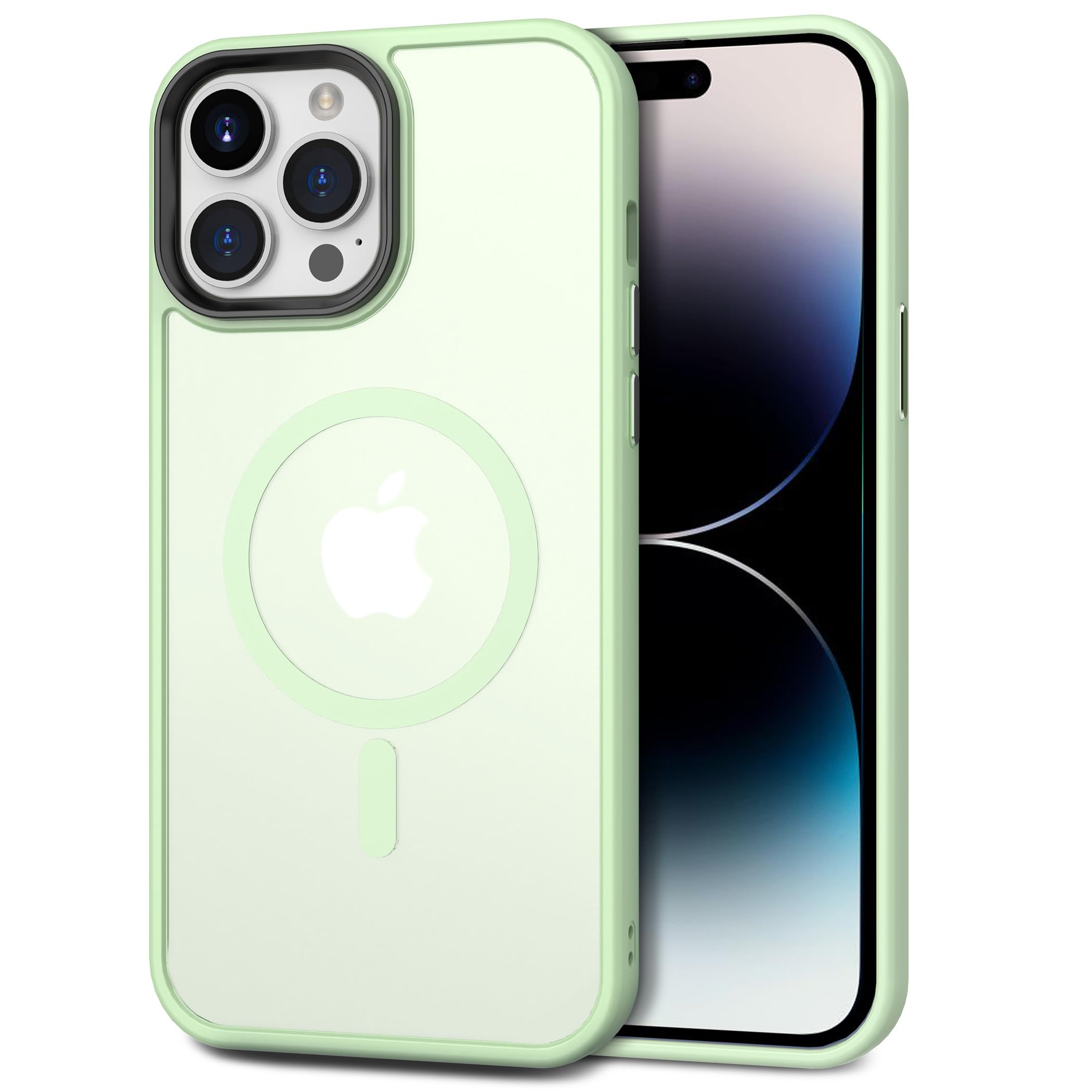 CACOE für Kameraschutzend, Kompatibel mit MagSafe, Stoßfest Kratzfest Magnetisch Rückseite Handyhülle für iPhone Case Transluzente