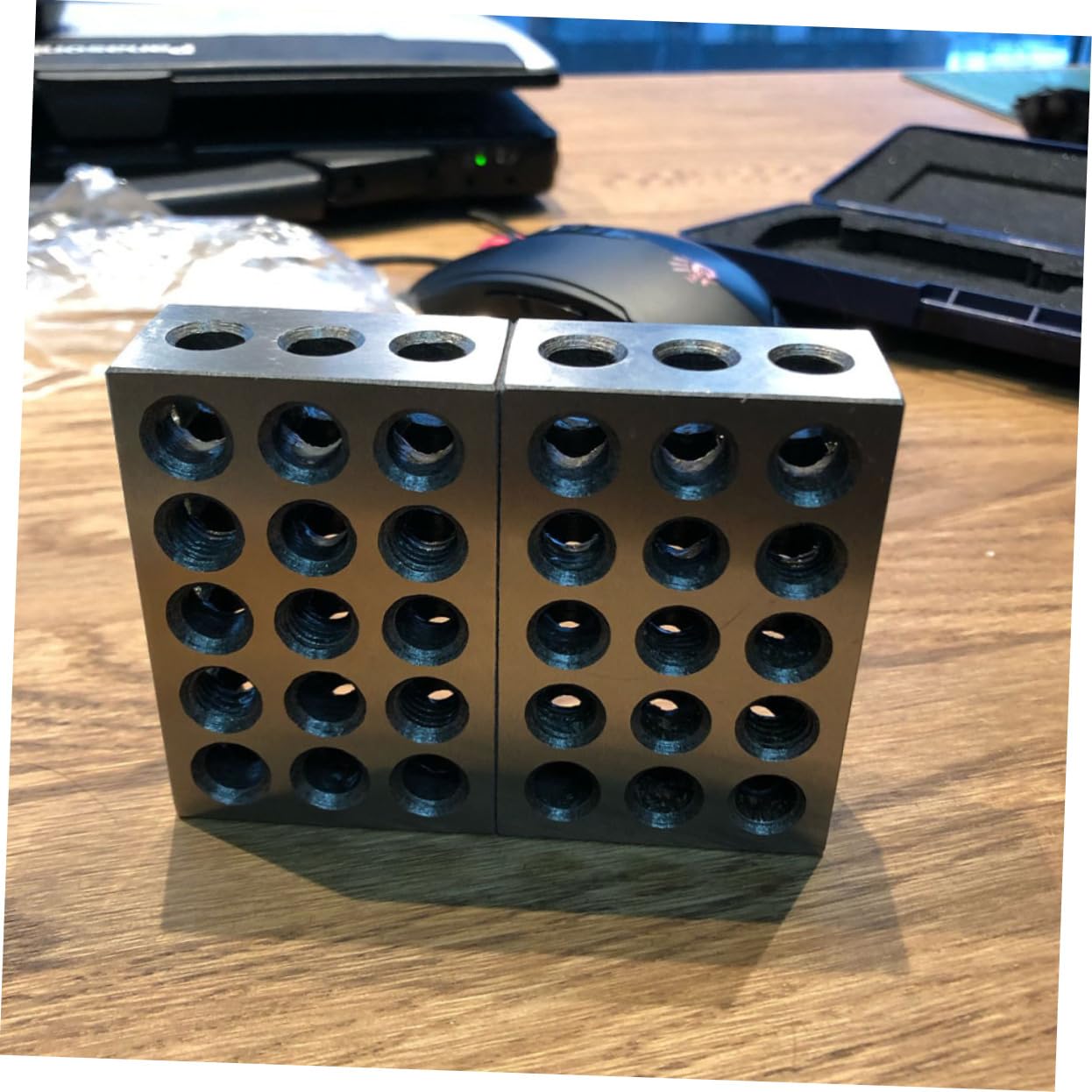 BUTIFULSIC 23 Parallel Horn Milling Machine Supplies Craft Working Milling Block Steel Vise Parallel Pad Flat Contours Block Steel Vise Contours Block Three Blocks 45# Steel Silver