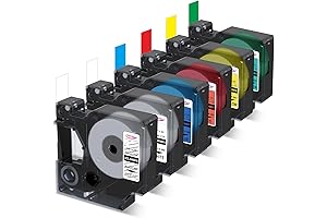 6-Pack Compatible Label Tape Refills for Dymo D1 Label Maker