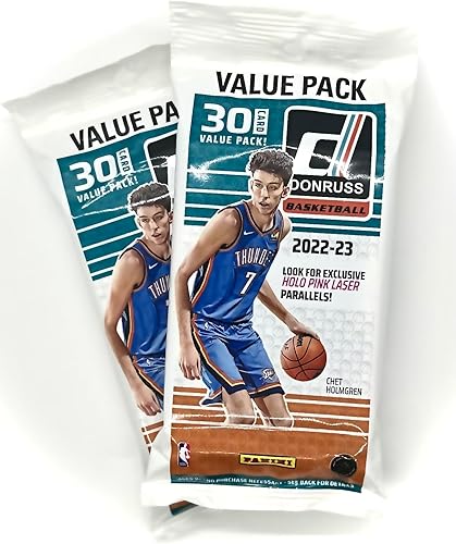 2022-2023 (2) paquetes de violonchelo de baloncesto Panini Donruss (2)  30 tarjetas de baloncesto por paquete (60 tarjetas de baloncesto en total)