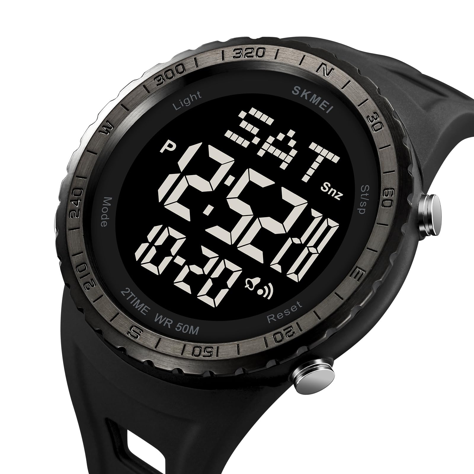 Gosasa Orologio digitale da uomo, con numeri grandi, per sport, attività all'aperto, impermeabile, a LED, multifunzione