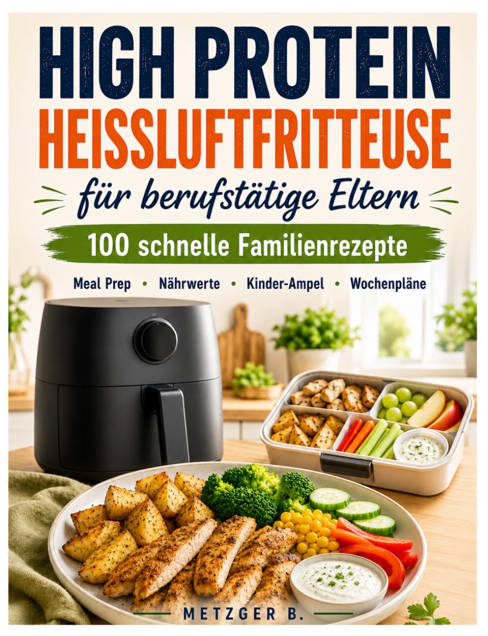 High Protein Heißluftfritteuse für berufstätige Eltern: 100 schnelle Familienrezepte mit Meal Prep, Nährwerten, Kinder-Ampel und Wochenplänen für stressfreie Arbeitstage