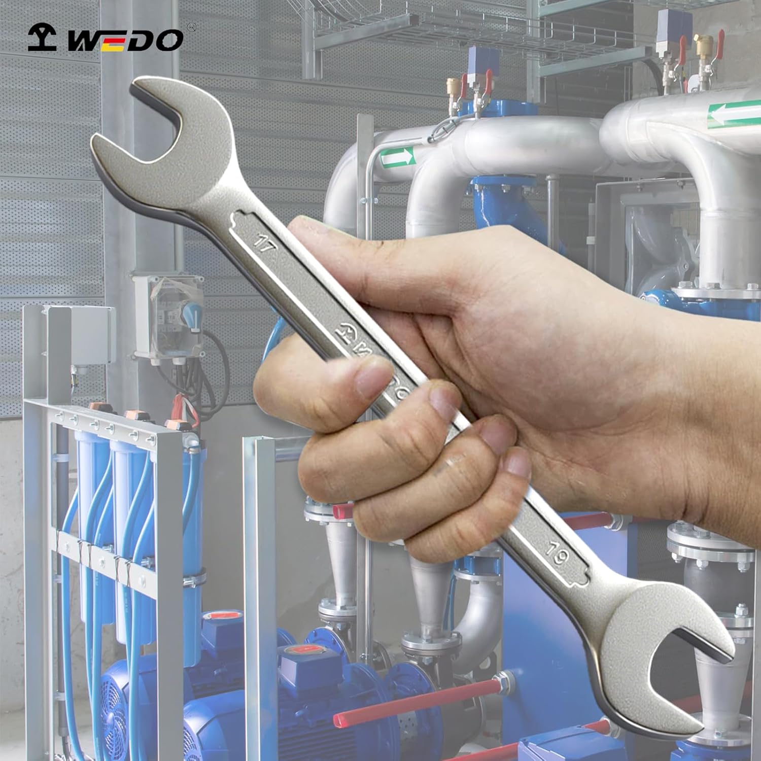 WEDO Double Open End Wrench, Open Ended Spanner, Metric, CR-V, Size 13x16mm,Length 185mm, Die-forged,Anti-Corrosion,High Strength,DIN Standard
