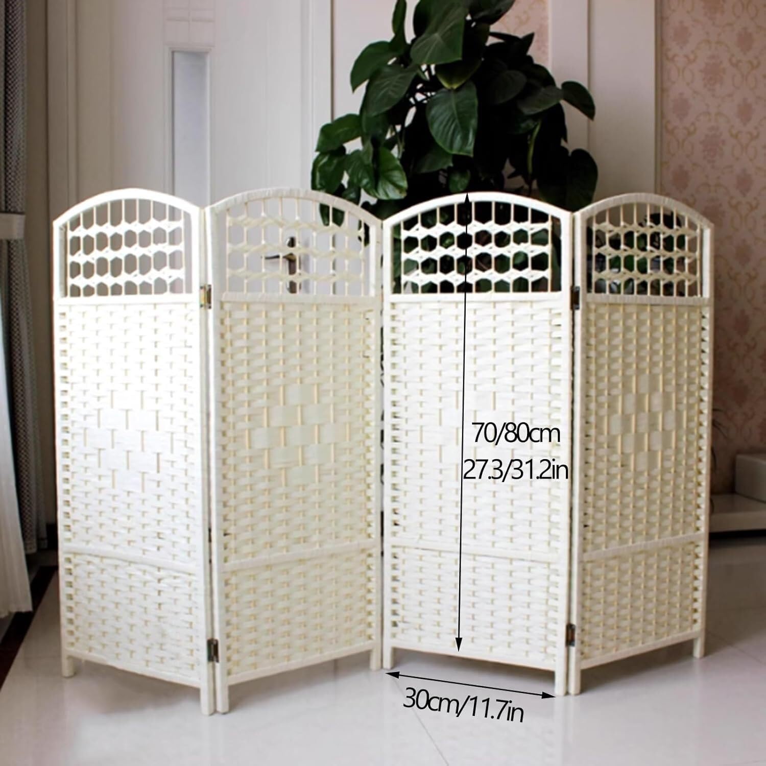 Lot de 5 paravents Pliables Portables en rotin tissé à la Main pour Enfants, pour Une intimité intérieure optimale (60 x 30 cm)