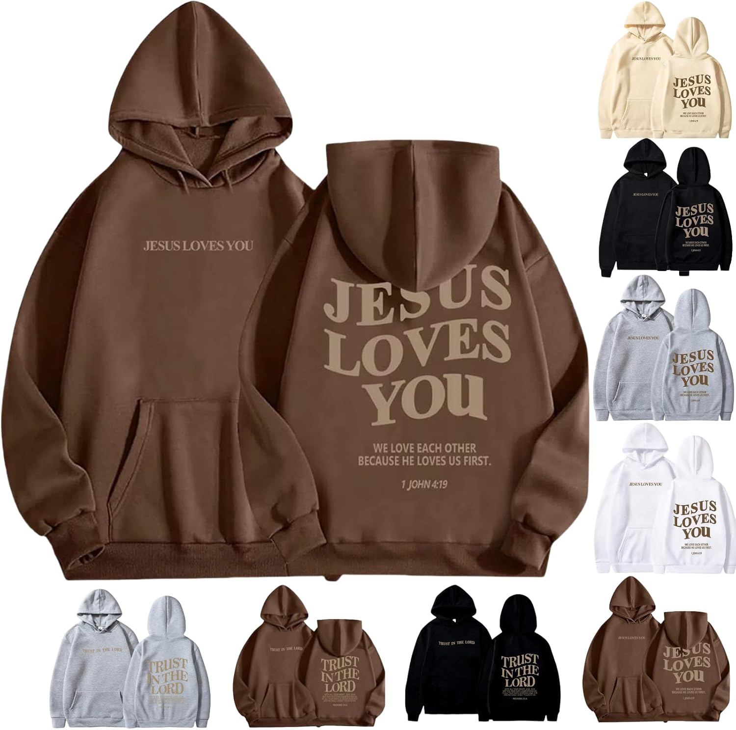 Jesus Hoodie Christian Hoodies for Women Preppy Letter Graphic Printed Comfy Casual Long Sleeve Pullover Sweatshirts