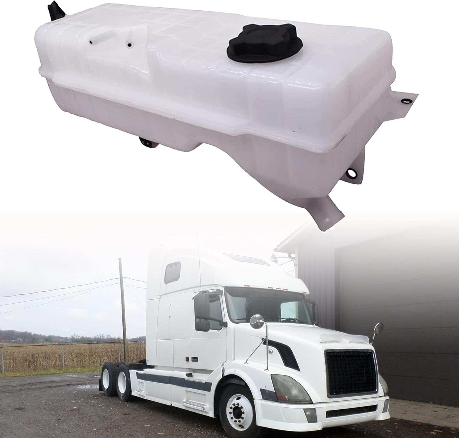 munirater Radiator Coolant Kettle Expansion Recovery Overflow Tank Replacement for 2004-2007 Volvo VNL VNM 20435566