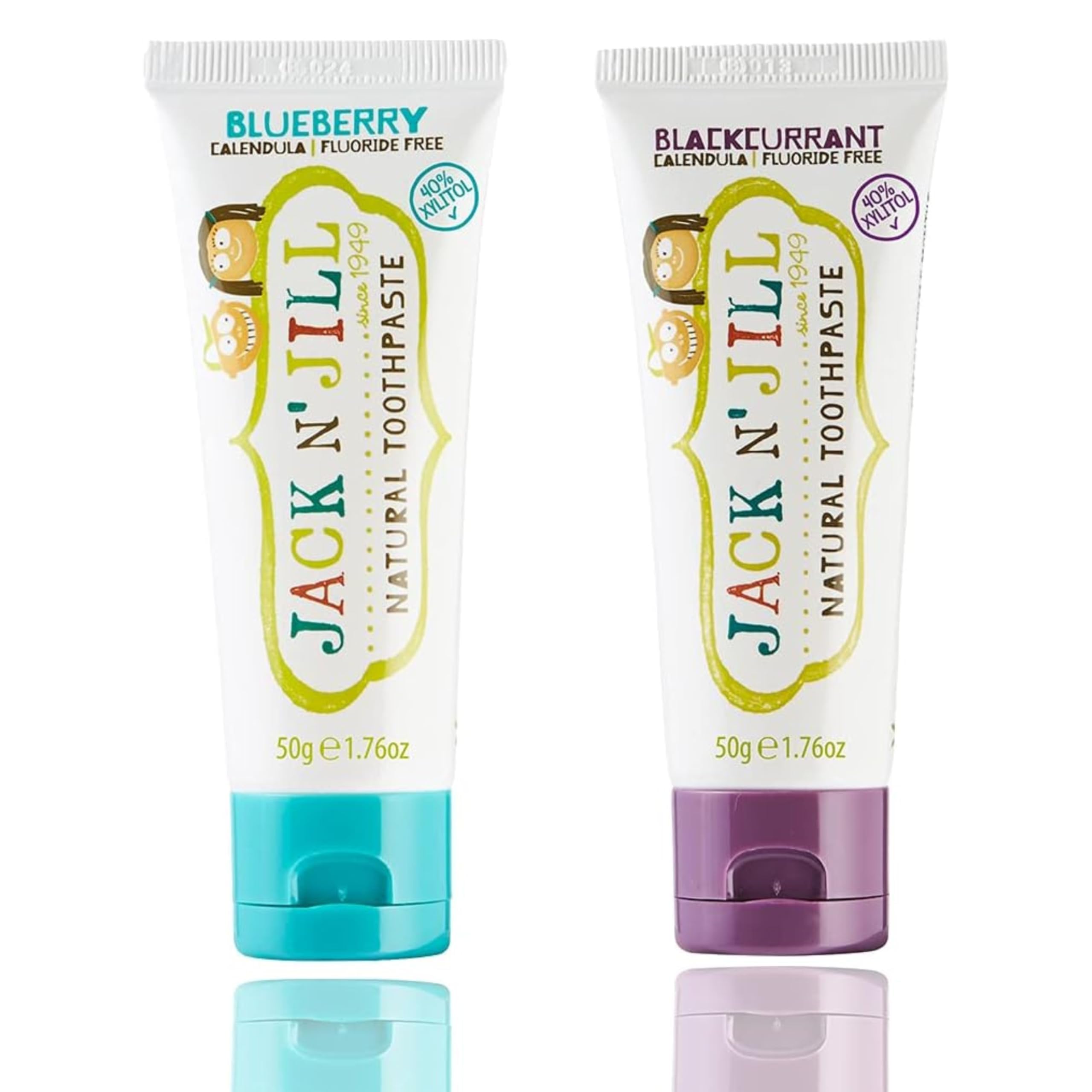 Jack N Jill Natural Toothpaste, Blueberry &amp; Blackcurrant, 1.76 oz (2 Pack)