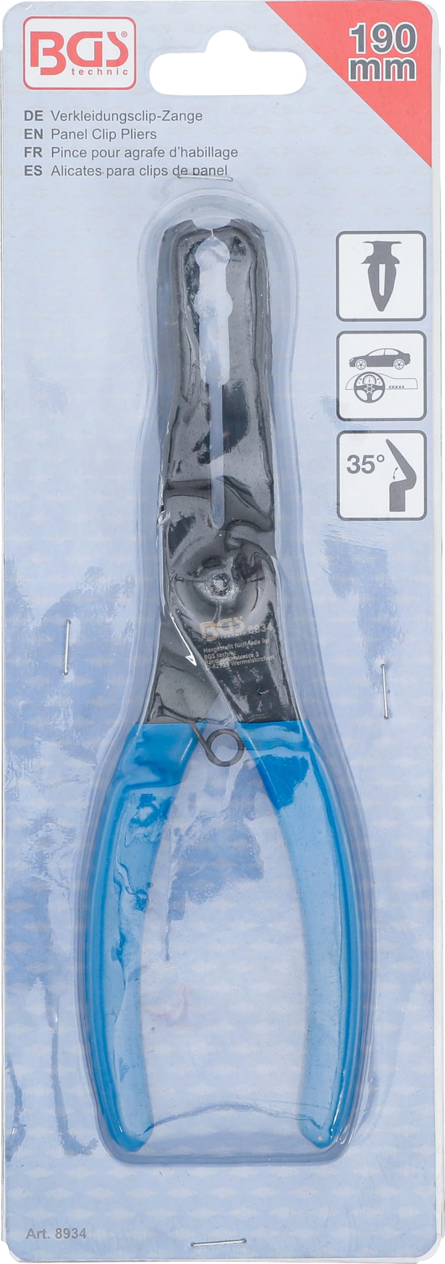 BGS 8934 | Pince pour agrafe d’habillage | 190 mm