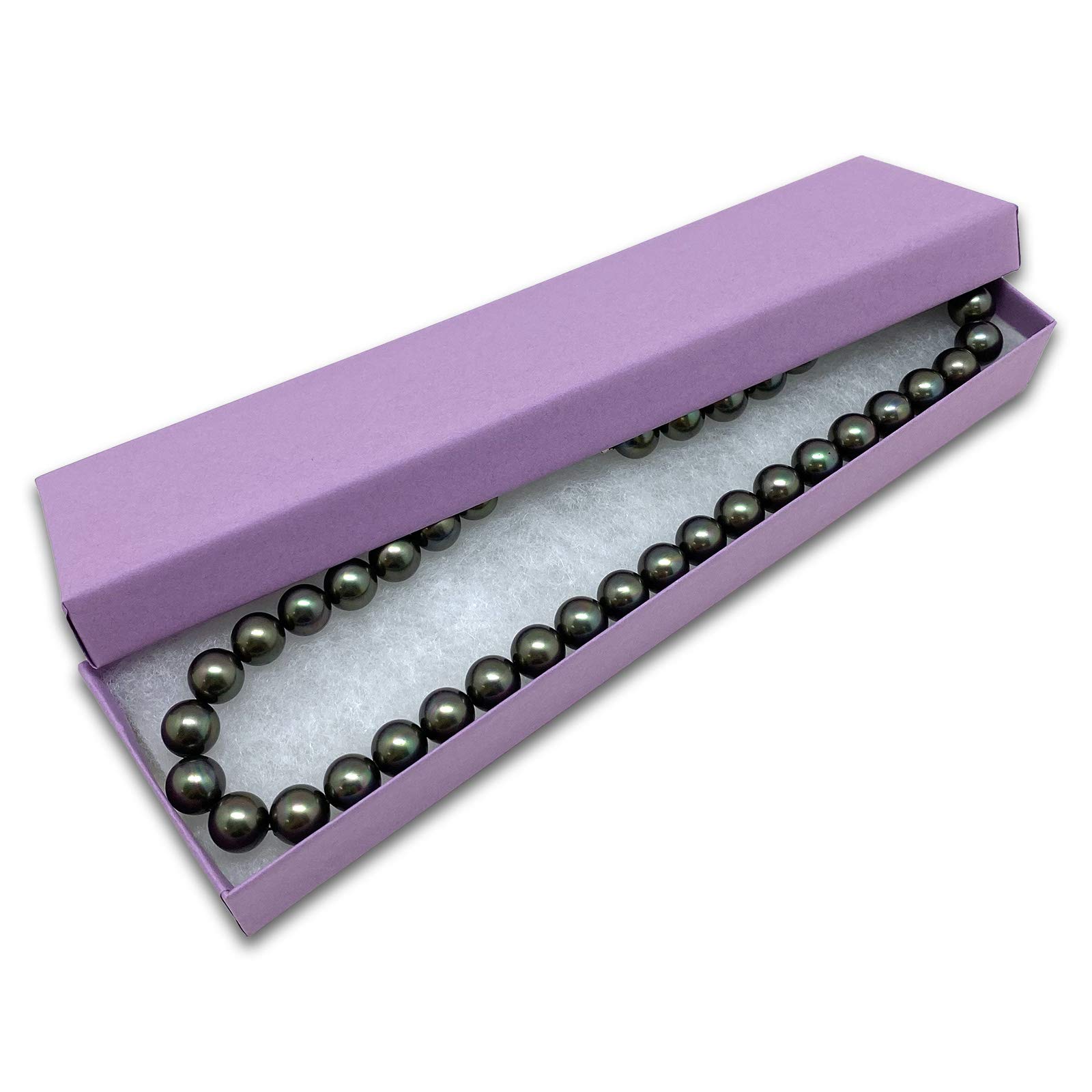 TheDisplayGuys #82 Geschenkboxen/Schmuckkästchen aus Kraftpapier, mit Baumwollpolsterung und Deckel, Violett, 20,3 x 5,1 x 2,5 cm, 25 Stück