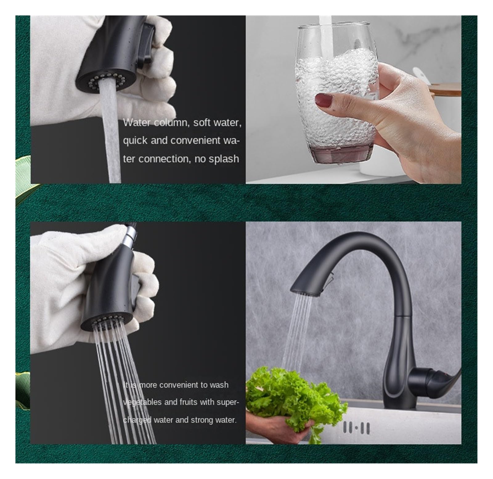 Grifo para Lavabo de baño, Grifo de Cocina extraíble Monomando Plateado, Mezclador Monomando con rotación de 360 Grados, Grifo Mezclador para Lavabo Negro (Grifo Plateado)