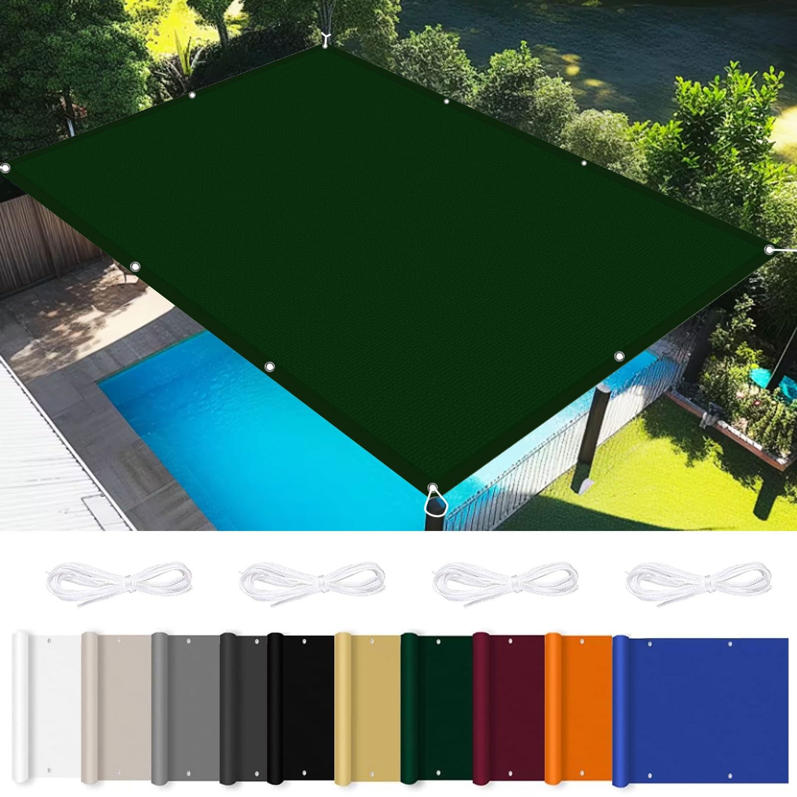 Voile d'ombrage 2.5 x 4.5 m crée une fraîcheur agréable dans votre jardin avec ses cordons