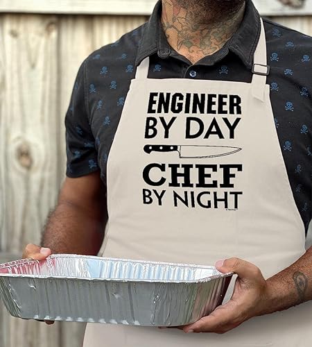 Miniatura 4 de Engineer By Day Chef By Night - Delantal ajustable con dos bolsillos