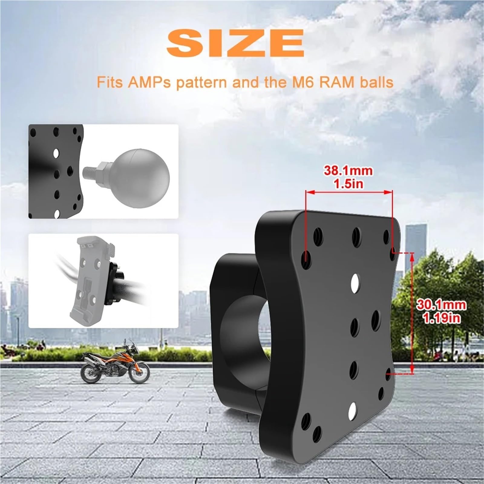 Porta Movil Manillares Soporte para Teléfono Móvil con Marco De Navegación GPS para CRF250L Rally CBF1000 CB1000R CB300R CB250F/300F CB500X CB600F Grom125
