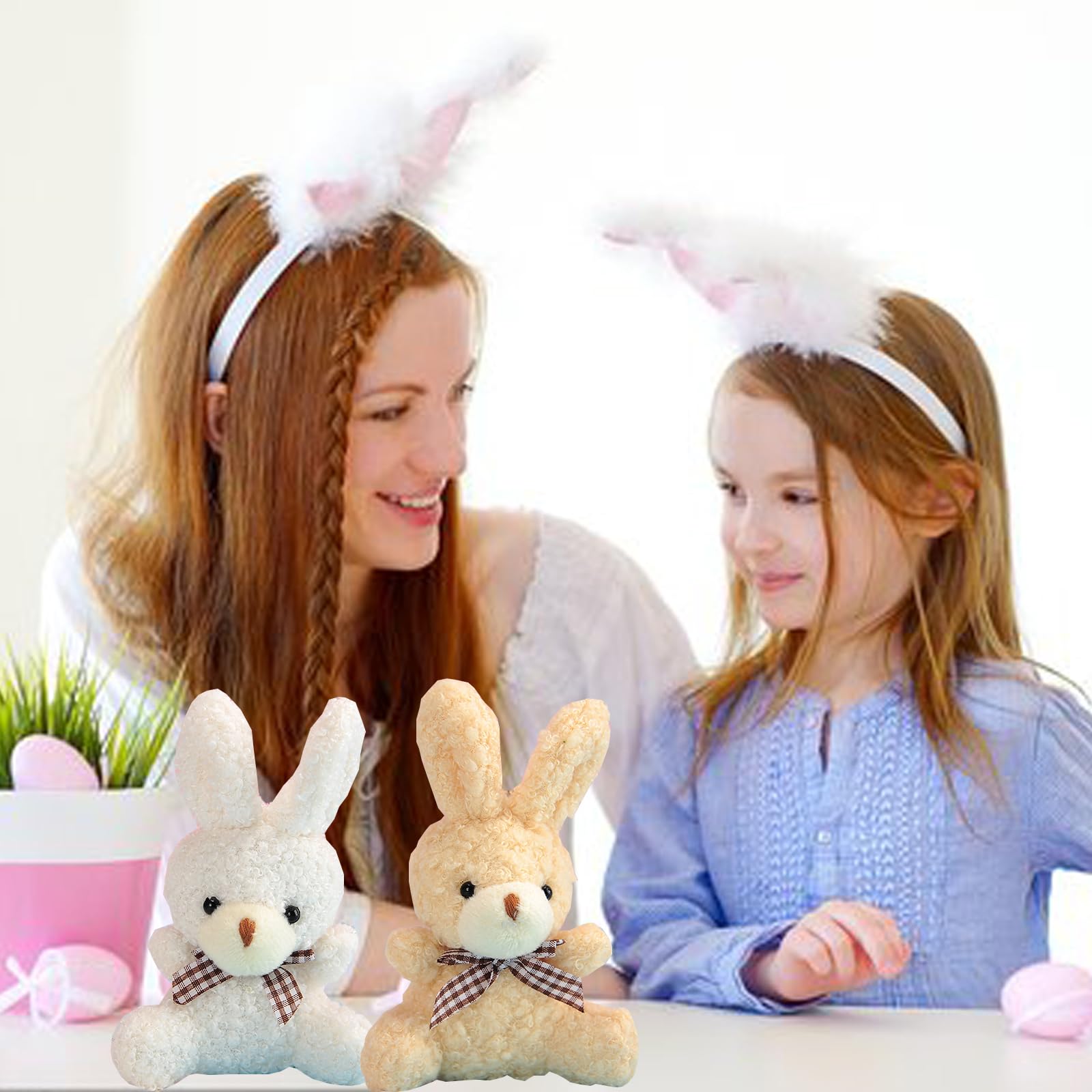 Peluche Uovo Di Pasqua Con Coniglietto Rosa – 20 Cm, Guscio Blu Con Motivi, Morbido E Ipoallergenico