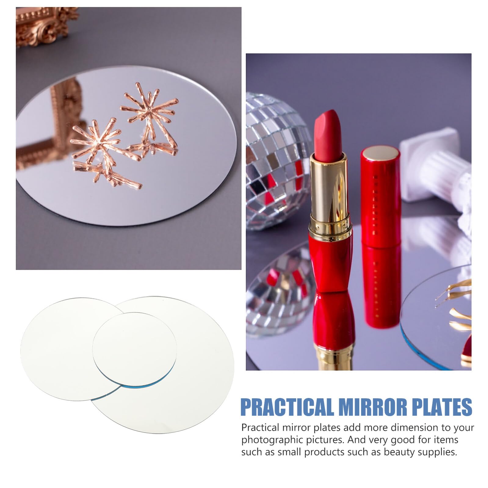 3 Piezas Tableros Redondos de Acrílico con Espejo para Fotografía Soporte Profesional para Decoración de Pared y Props de Fotos Diseño Chic para Estudios y Hogar