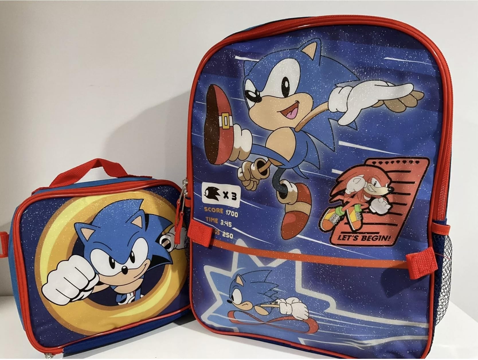 Accessory Innovations Sonic Full Size 16 Inch Backpack with Detachable Lunch Box, Blue, B23SH57027-ET