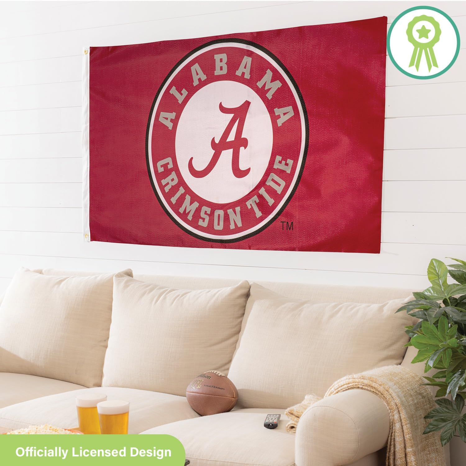 BSI NCAA Alabama Crimson Tide 3 x 5 Outdoor Flag Durable with Grommets | Heavy Duty Flag & Banner for Garden Patio | Indoor Wall Decor for Room | Works with Flag Poles for Outside House