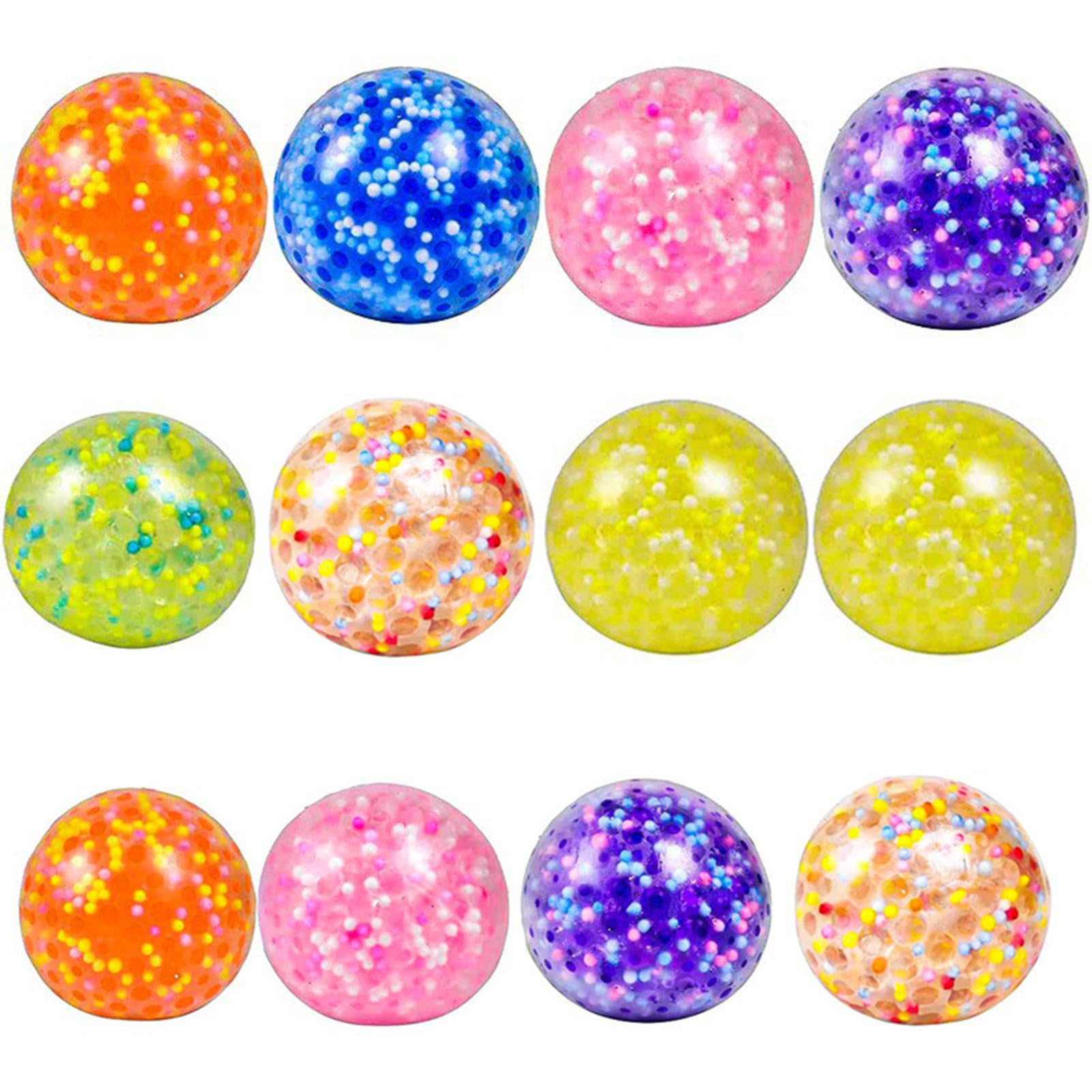 Squeeze Ball Colorful Foam Beads Fidget Sensory Stress Relief Soft Squishes Decompression Toy for Kids - Valentine's Day/Christmas/Birthday Gift (Random Color, 6cm, 1PCS)