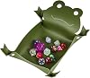Cusdie Dice Tray Folding Animal Dice Tray Leather Dice Holder for DND Dice Game Table Games (Green Frog)