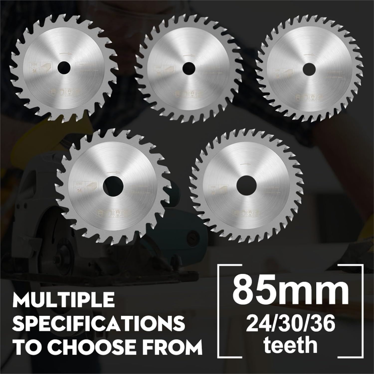 1PC 85mm Mini Circular Saw Blade for Wood 24/30/36T TCT Wheel Discs Carbide Tipped Cutting Disc for Woodworking Tools(85x15x36T)
