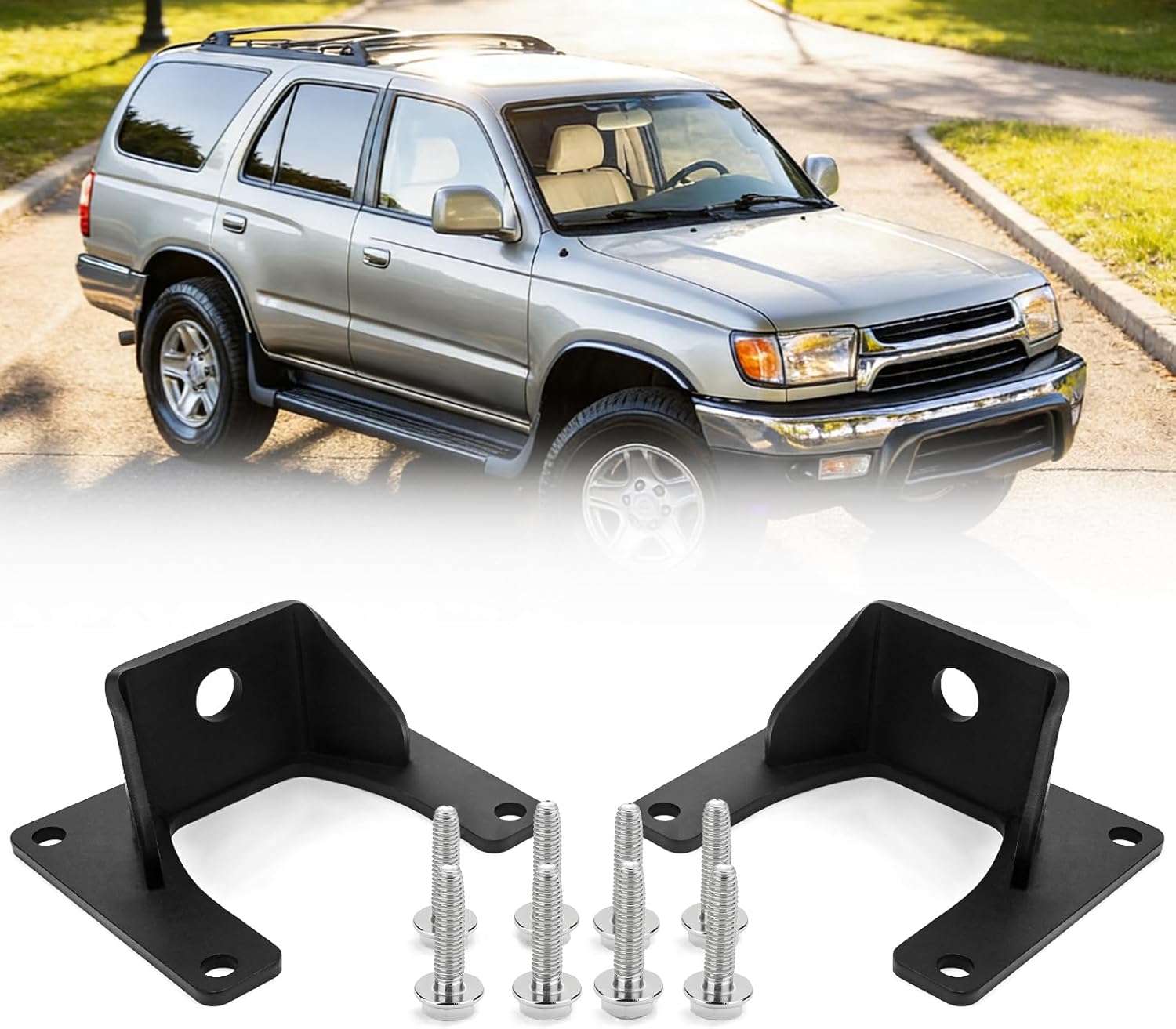 JERBOR 2pcs Rear Outboard Shock Mount Repair Kit Fits for Toyota 4Runner 1996-2002 Rear Upper Suspension Strut Spring Outboard Relocation Repair Kit for Shock Absorber and Axle Replacement