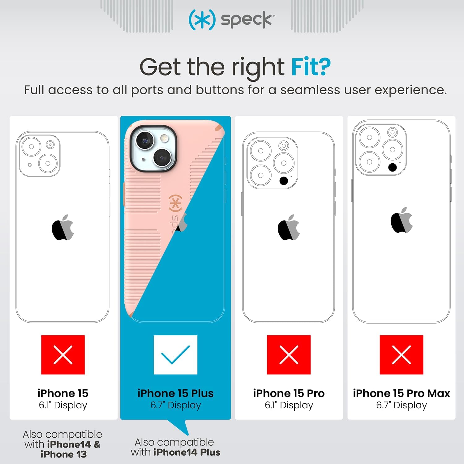 Speck MagSafe Case for iPhone 15 Plus - Drop & Camera Protection, Soft-Touch Secure Grip, Wireless Charging Compatible, 6.7 Inch - iPhone 14 Plus Compatible - Beige Cream - Image 4