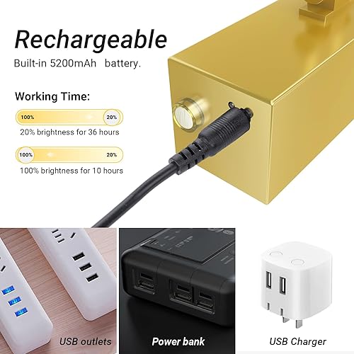 Miniatura 4 de Mocalido Luz de imagen inalámbrica recargable con pilas, 5200 mAh, luz de arte LED para pared con control remoto, luz de pintura regulable de 16