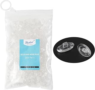 (250 Pair) Eyeglasses Nose pad Silicone Material Soft Push in and Screw in Different Size for Eyewear Shop and Eye Hospital by Dhoptical (Push in 250 Pair, 15MM)