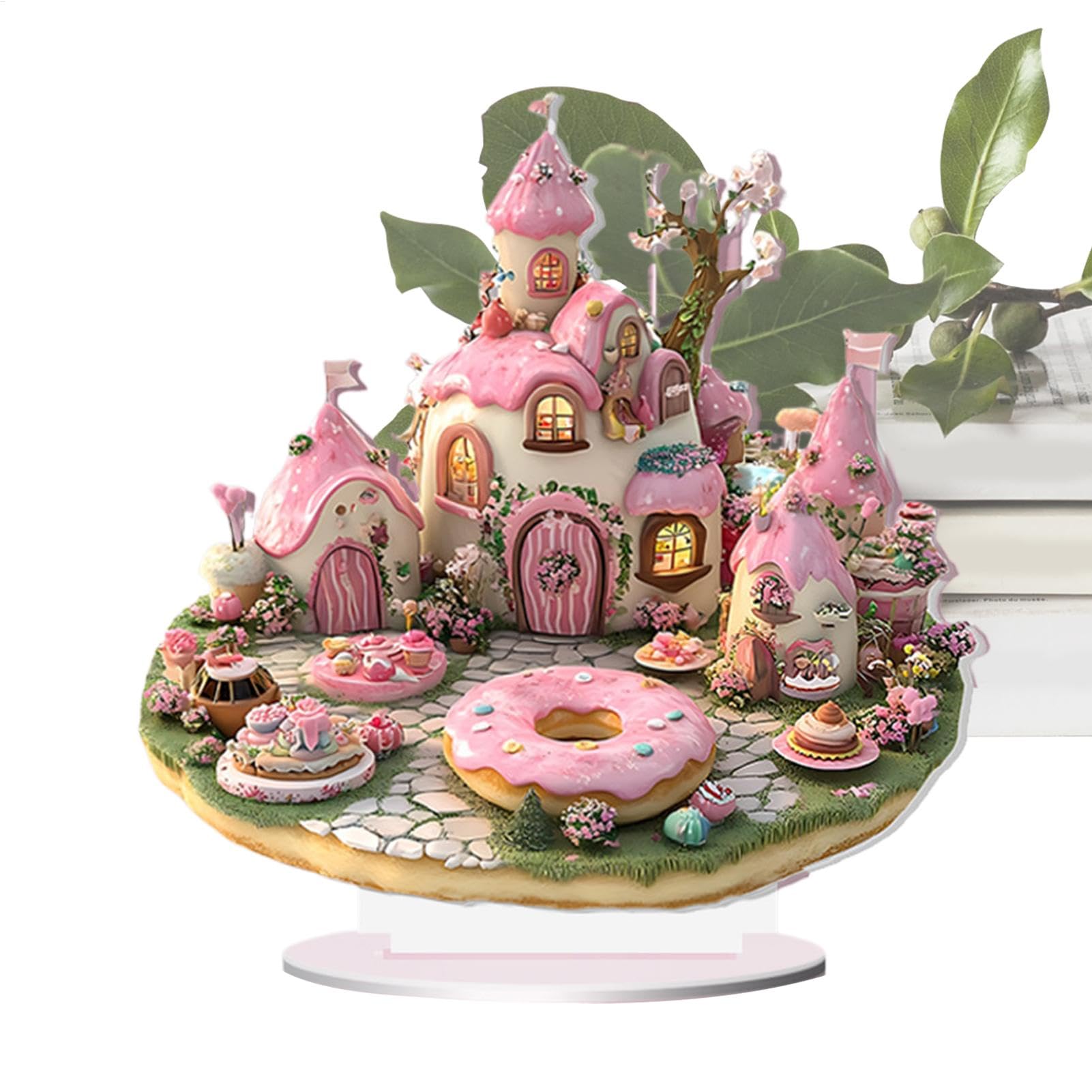 Adorable Valentines Table Decor, Dessert Castle 2d Acrylic Indoor Tabletop Sign, Rustic Tabletop Centerpieces, Valentines Day Decorations Home Table Sign Decor Tabletop Centerpieces for Wedding Shelf