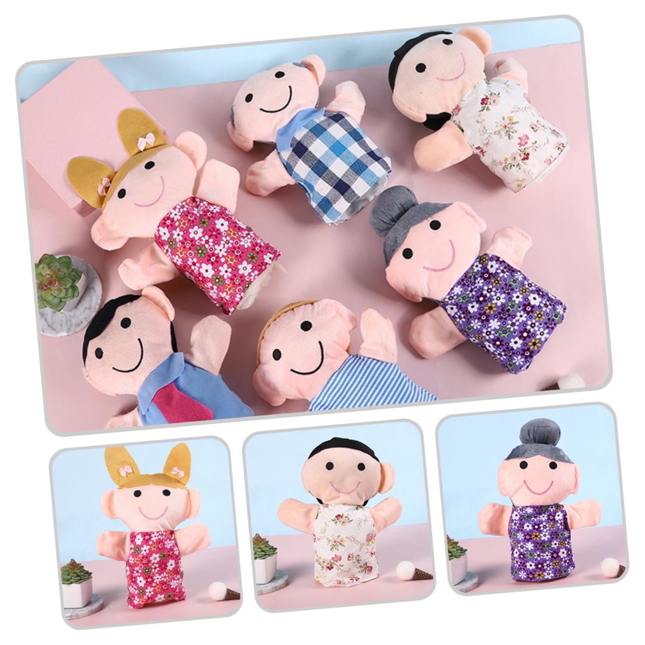 6 pezzi Marionette Mano Famiglia Giocattolo per Stimola Creatività e Comunicazione Interattiva