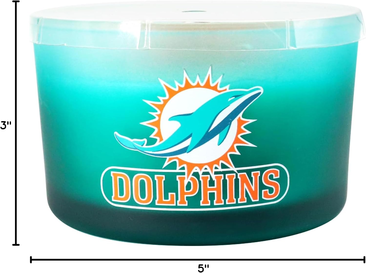 NFL Miami Dolphins 3D Football Wax 16oz Glass Candle