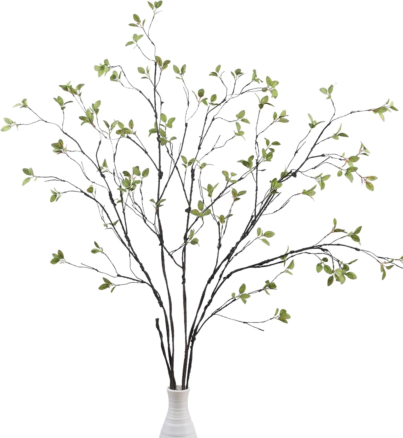 DuHouse 47" 5Pcs Artificial Ficus Branches Fake Greenery Stems Faux Ficus Twig Plants for Home Office Table Vase Filler Decoration